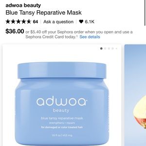 NEW Adwoa beauty Blue Tansy Reparative Mask